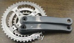 Vintage Shimano XTR 175mm Mountain Bike CRANKS 46t 34t24t Chainrings MTB Bicycle