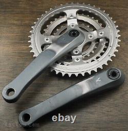 Vintage Shimano XTR 175mm Mountain Bike CRANKS 46t 34t24t Chainrings MTB Bicycle