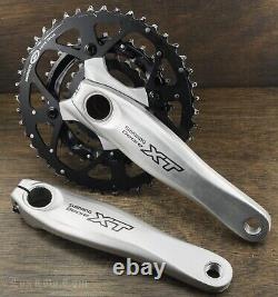 Vintage Shimano XT 175mm MTB Bike CRANKS 44t32t22t Chainrings Hollowtech Bicycle