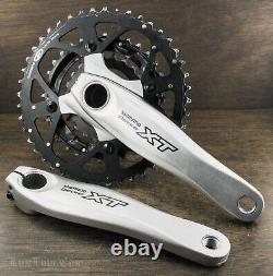 Vintage Shimano XT 175mm MTB Bike CRANKS 44t32t22t Chainrings Hollowtech Bicycle