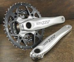 Vintage Shimano XT 175mm MTB Bike CRANKS 44t32t22t Chainrings Hollowtech Bicycle