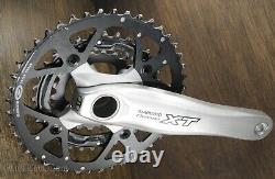 Vintage Shimano XT 175mm MTB Bike CRANKS 44t32t22t Chainrings Hollowtech Bicycle