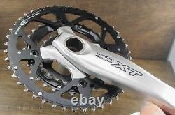 Vintage Shimano XT 175mm MTB Bike CRANKS 44t32t22t Chainrings Hollowtech Bicycle