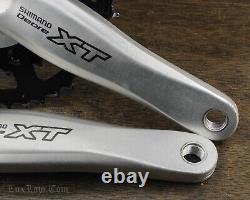 Vintage Shimano XT 175mm MTB Bike CRANKS 44t32t22t Chainrings Hollowtech Bicycle