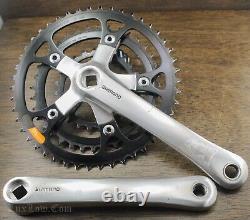 Vintage Shimano XT 175mm Mountain Bike CRANKS 46t 36t 24t Chainrings MTB Bicycle
