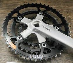 Vintage Shimano XT 175mm Mountain Bike CRANKS 46t 36t 24t Chainrings MTB Bicycle