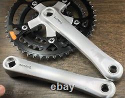Vintage Shimano XT 175mm Mountain Bike CRANKS 46t 36t 24t Chainrings MTB Bicycle