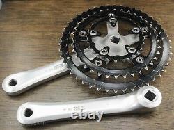 Vintage Shimano XT 175mm Mountain Bike CRANKS 46t 36t 24t Chainrings MTB Bicycle
