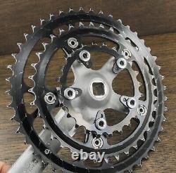 Vintage Shimano XT 175mm Mountain Bike CRANKS 46t 36t 24t Chainrings MTB Bicycle