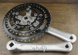 Vintage Shimano XT 175mm Mountain Bike CRANKS 46t 36t 24t Chainrings MTB Bicycle