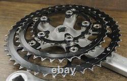 Vintage Shimano XT 175mm Mountain Bike CRANKS 46t 36t 24t Chainrings MTB Bicycle