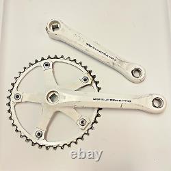 Vintage Suntour Superbe Pro White Crank Set 175 mm 130 BCD Single Race 9/16 RARE