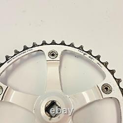 Vintage Suntour Superbe Pro White Crank Set 175 mm 130 BCD Single Race 9/16 RARE