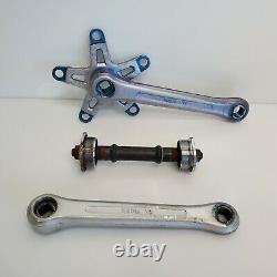 Vintage Suntour VX BMX 3 Piece Crank Set Blue 175mm A-3 Tange Japan