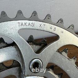Vintage Tourney GS Crank Set 170 mm Triple MTB Tour 110 Takagi XT Rings 80s