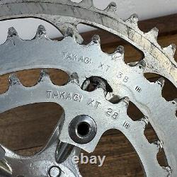 Vintage Tourney GS Crank Set 170 mm Triple MTB Tour 110 Takagi XT Rings 80s