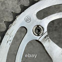 Vintage Zeus Track Crank Set 170 mm BSA 45t Single Speed Spain Eroica 70s 1980s