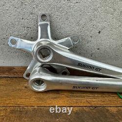 Ancien ensemble de pédalier BMX Sugino GT 170 mm Double 110 BCD Vintage années 80 Pédalier B8