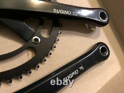 Black Sugino 75 Track Crank Set 167.5mm Bras 49t Mighty Competition Chainring
