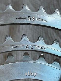 ENSEMBLE DE MANIVELLES CAMPAGNOLO RECORD TRIPLE 36/42/53 170mm. VINTAGE UTILISÉ