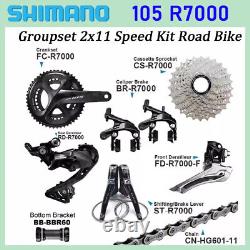 Ensemble complet de groupe Shimano 105 R7000 2x11 vitesses pour vélo de route avec frein à jante et changement de vitesses