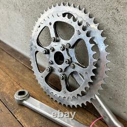Ensemble de manivelles vintage 170 mm TA Lambert BCD VTT Klunker Double 52t 42t France