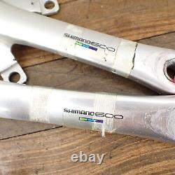 Ensemble de manivelles vintage Shimano 600 Ultegra Tri Color 170 mm FC-6400 130 BCD en alliage A4