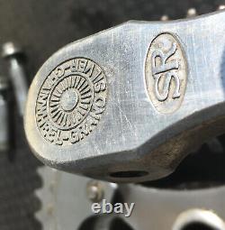 Ensemble de pédalier en aluminium SR 165 mm à manivelles cannelées Grand plateau argenté Japon 106 mm bcd