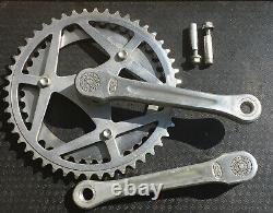 Ensemble de pédalier en aluminium SR 165 mm à manivelles cannelées Grand plateau argenté Japon 106 mm bcd
