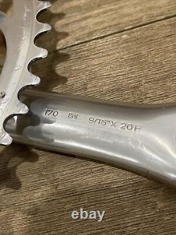 Jeu de pédalier Campagnolo vintage 170 mm Double Square Taper 7/8 vitesses 53/42