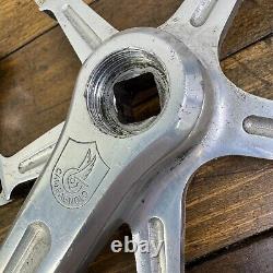 Pédalier Campagnolo Record Vintage 144 BCD 1973 3 Argent 170 mm Double Course