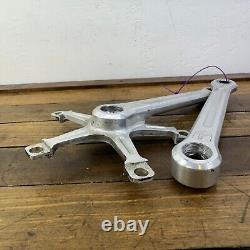 Pédalier Campagnolo Record Vintage 144 BCD 1973 3 Argent 170 mm Double Course