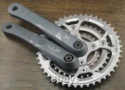 Pédalier VTT Vintage Shimano XTR 175mm 9 vitesses avec plateaux 46t/34t/24t pour vélo de montagne