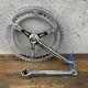 Pédalier Vintage Campagnolo Gran Sport 3 Bras Acier Double Campy Italie Eroica A4