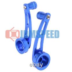 Poignée de manivelle de vitre de voiture bleu universelle en aluminium avec boutons métalliques