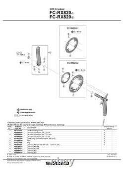 SHIMANO GRX FC-RX820-2 Pédalier Hollowtech II 2x12 vitesses 170mm 175mm