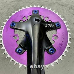Shimano Alfine Fc-s500 Manivelle Set Bmx Fixie 170 Pro Neck Purple Blue Pedals S0