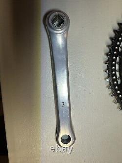 Shimano Dura Ace pédalier 1ère génération plateaux 53/42 Argent 170mm