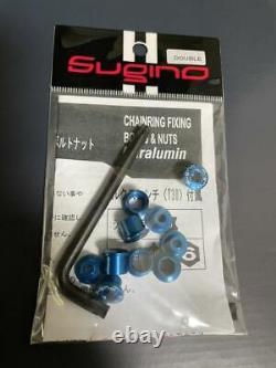 Sugino Bleu Torx Type Aluminium 5 Bolt Ensemble Pour Double Vélo